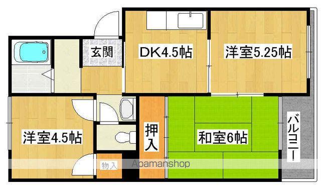 コーポ新宅Ⅱ(3DK/2階)の間取り写真