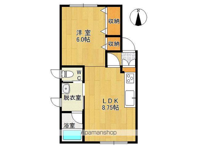 ホワイトハウス(1DK/1階)の間取り写真