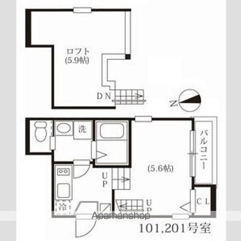 ハーモニーテラス黒門町(1K/1階)の間取り写真