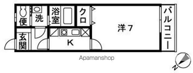 エクレール辻堂Ⅰ(1K/1階)の間取り写真