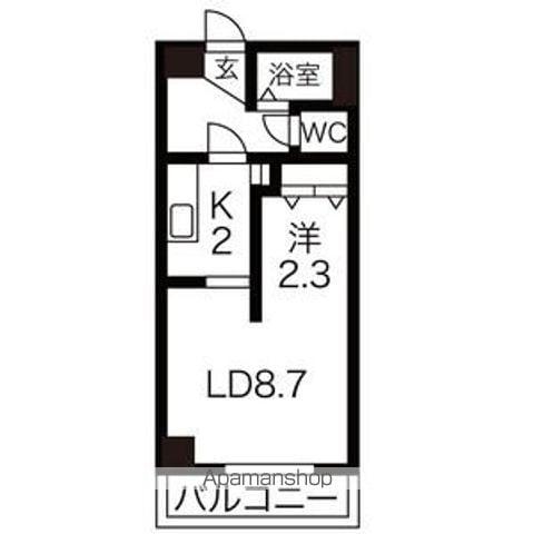 AMS東札幌24(1LDK/4階)の間取り写真