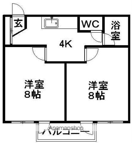 グレース宮の森(2K/3階)の間取り写真
