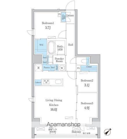 デュオフラッツ板橋大山(3LDK/6階)の間取り写真