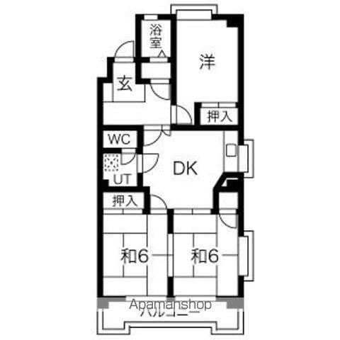 グリーンヒルズ猪子石A棟(3DK/3階)の間取り写真