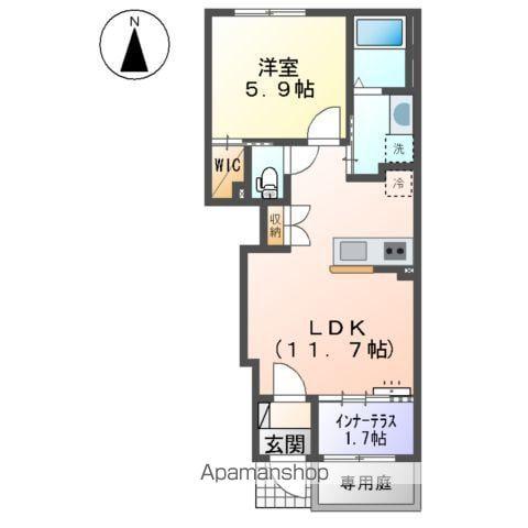 CASA ESTE唐津Ⅰ(1LDK/1階)の間取り写真