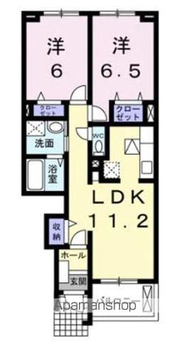 マンダリン フルール2(2LDK/1階)の間取り写真
