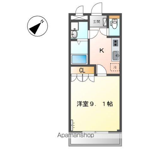 ファイングレース(1K/1階)の間取り写真