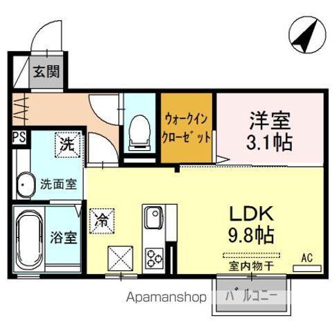 マリオンⅣ(1LDK/2階)の間取り写真