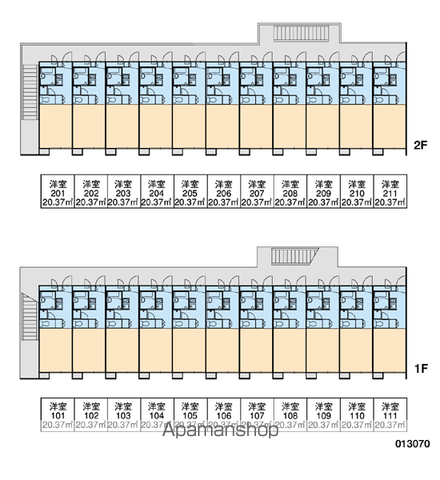 レオパレスHANALEI(1K/2階)の間取り写真