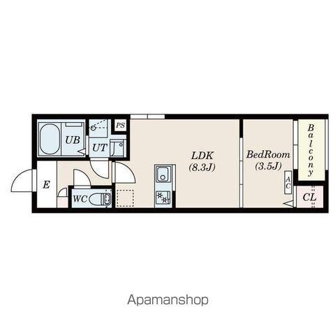 PATINA東枇杷島(1LDK/2階)の間取り写真