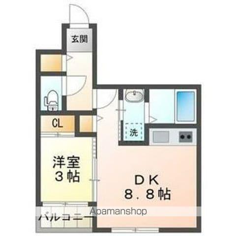 ルマーナ白石(1DK/3階)の間取り写真
