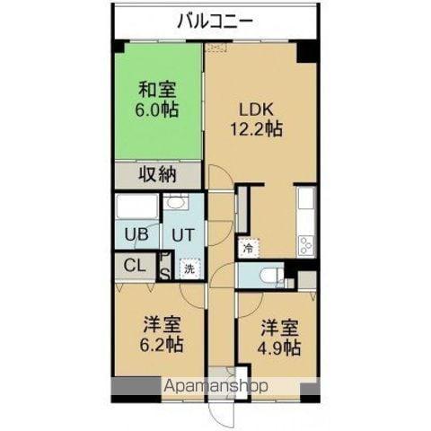 タオコート湯川(3LDK/4階)の間取り写真