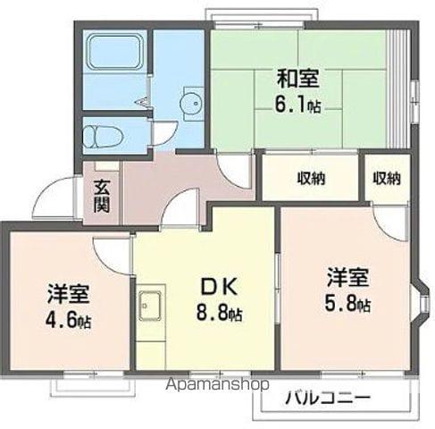 オークヒルA(3DK/2階)の間取り写真