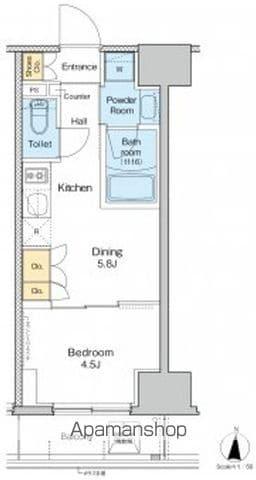 プラウドフラット両国イースト(1DK/7階)の間取り写真