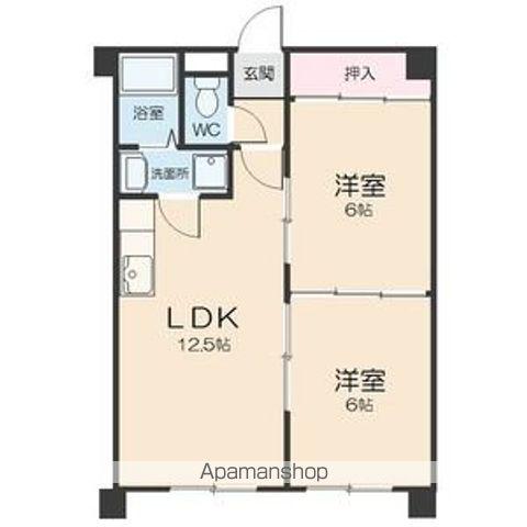 オオタかなれ川ハイツ(2LDK/1階)の間取り写真