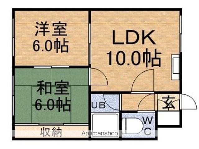 パークハイツ栄(2LDK/1階)の間取り写真
