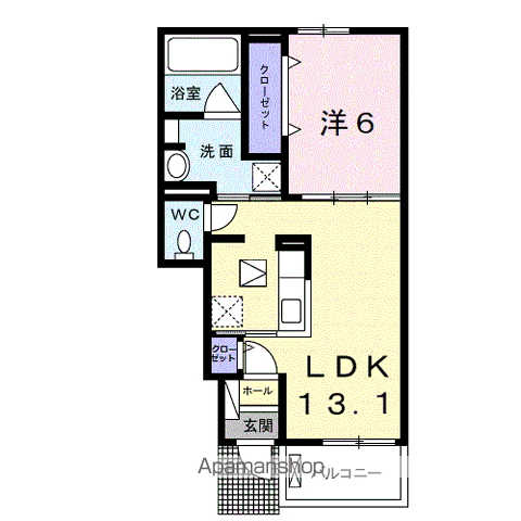 RITU(1LDK/1階)の間取り写真