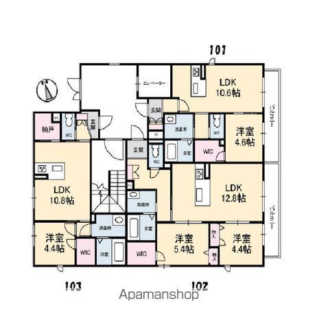 REGIO二番町(2LDK/1階)の間取り写真