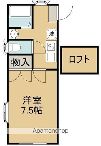 ホワイトキャッスル六丁の目ビレジC棟(1K/2階)の間取り写真