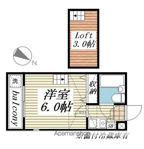 ジュネパレス八千代第21(1K/2階)の間取り写真