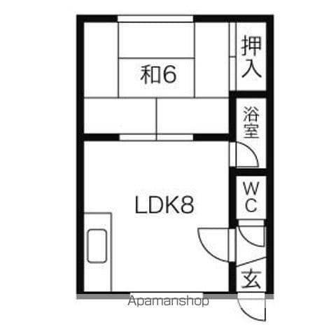 コーポふたば(1DK/1階)の間取り写真