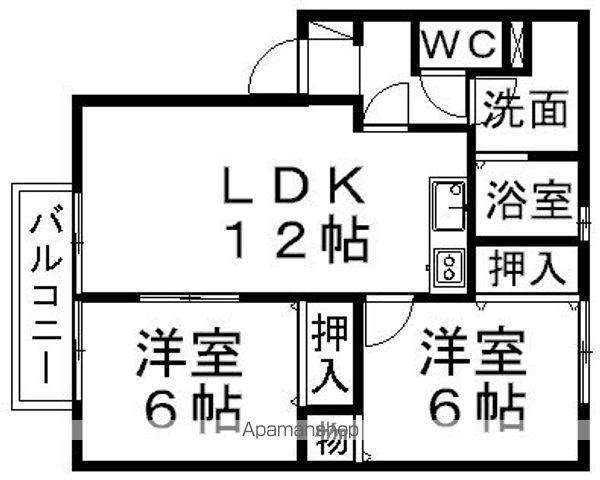 ボナール安岡(2LDK/2階)の間取り写真