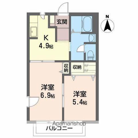 サン・カシオペアC(2LDK/2階)の間取り写真