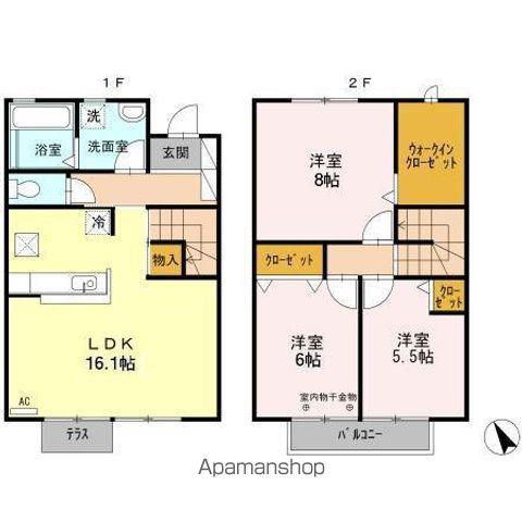 フォンターナ洗心(3LDK)の間取り写真