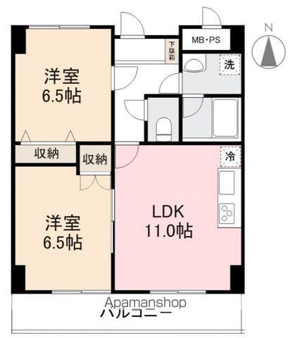 グリーンヒルズ片山(2LDK/3階)の間取り写真