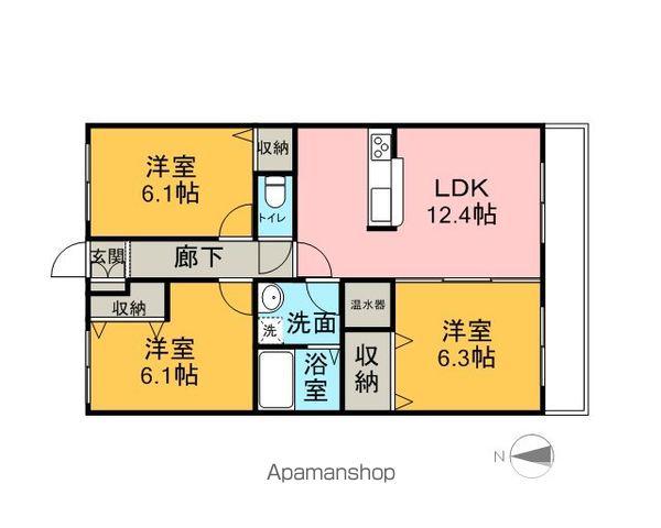 ブレインマンション堀口(3LDK/3階)の間取り写真