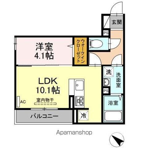 コルマール(1LDK/3階)の間取り写真