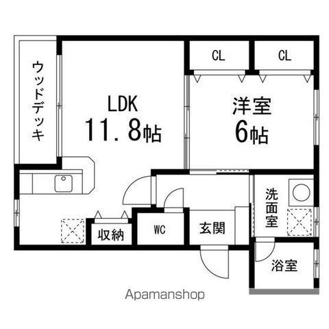 アメニティコート(1LDK/1階)の間取り写真