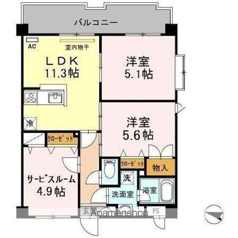 エクセレージュ中山(1SLDK/2階)の間取り写真