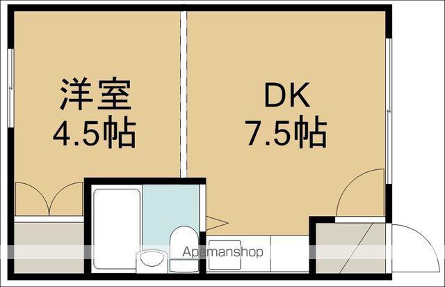 ハイツ北野(1DK/2階)の間取り写真