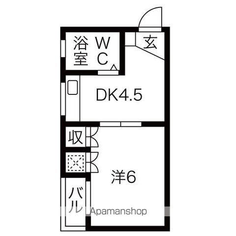 明治第一ビル(1DK/2階)の間取り写真