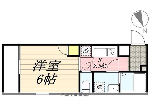 フローリッシュ津田沼Ⅲ(1K/2階)の間取り写真