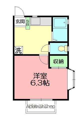 コーポシミズ(1K/2階)の間取り写真