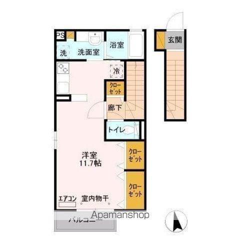 ウィット八柱(1K/2階)の間取り写真