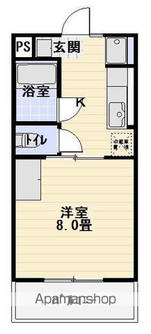 サントール宮竹(1DK/4階)の間取り写真