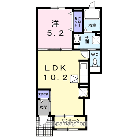 ブリーズA(1LDK/1階)の間取り写真
