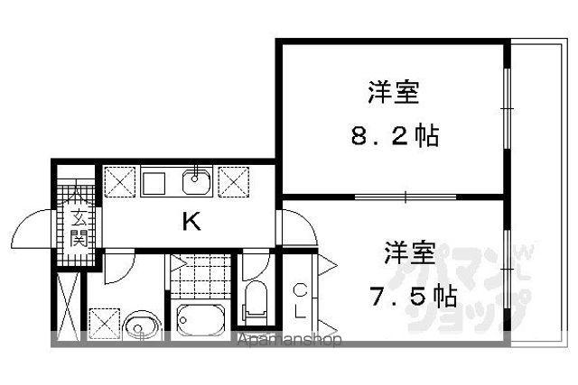 かのみハイム(2K/2階)の間取り写真