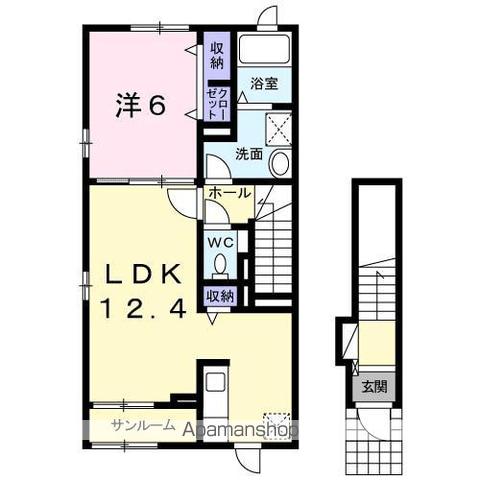 サンリットネアⅢ(1LDK/2階)の間取り写真