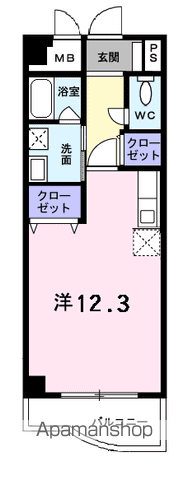 CON BRIO(ワンルーム/3階)の間取り写真