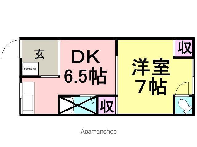 KCMS立花(1DK/2階)の間取り写真