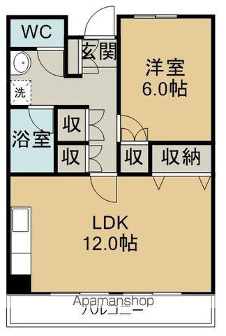 メゾンブランシュ1号館(1LDK/4階)の間取り写真