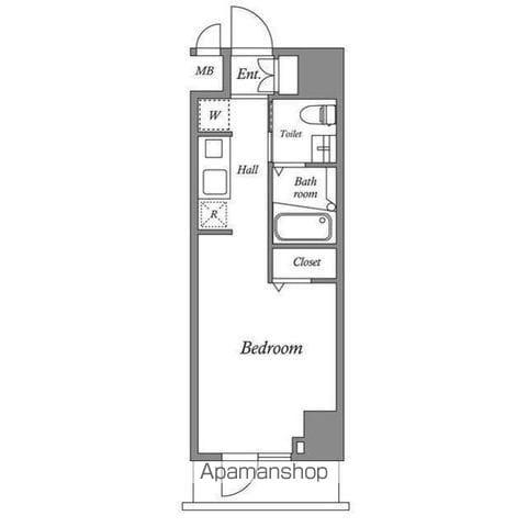 ルクレ西新宿(ワンルーム/12階)の間取り写真