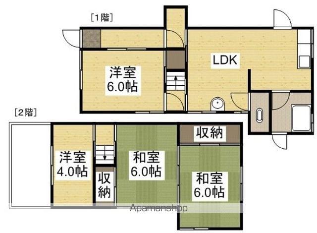 吉備線 東総社駅 徒歩10分 2階建 築44年(5K)の間取り写真