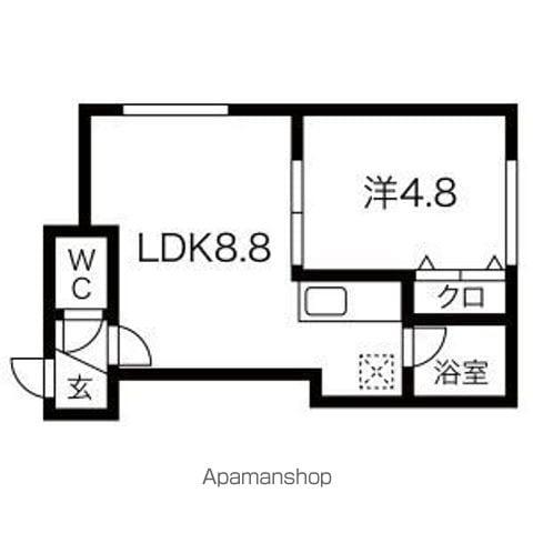 伏古MS入山(1LDK/1階)の間取り写真