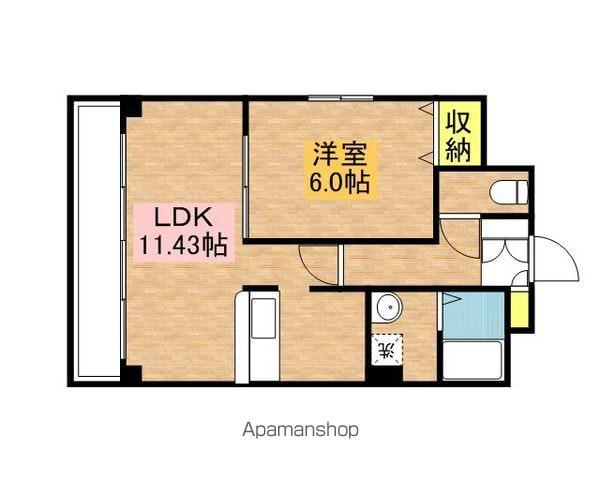 リバーブル檀渓(1LDK/1階)の間取り写真