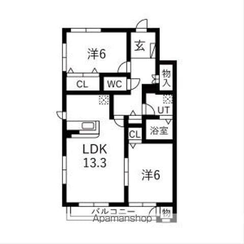 フィオーレ(2LDK/1階)の間取り写真